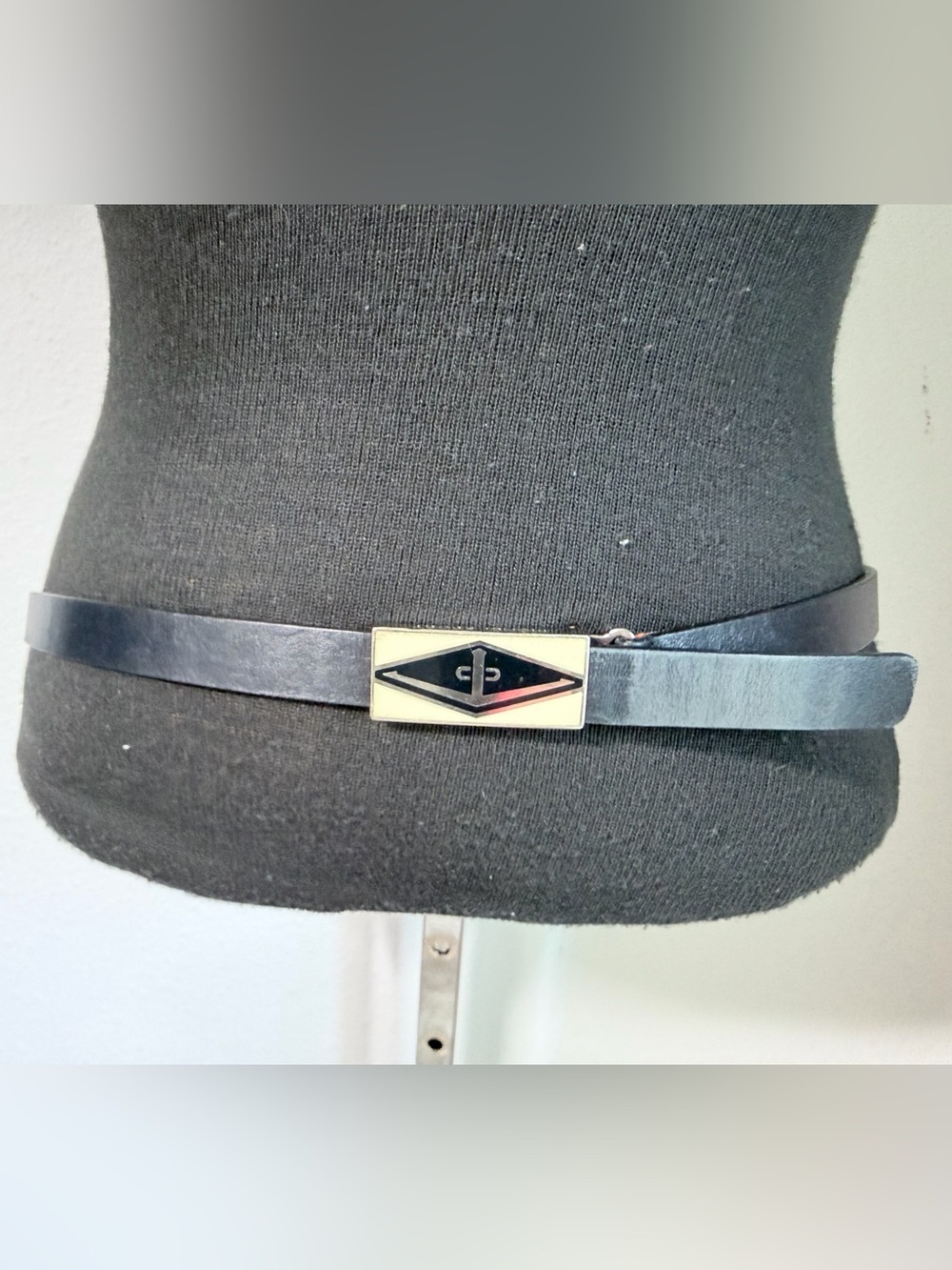 Vintage Mondi Sport Black Leather Belt Money Clip Buckle Made in Germany